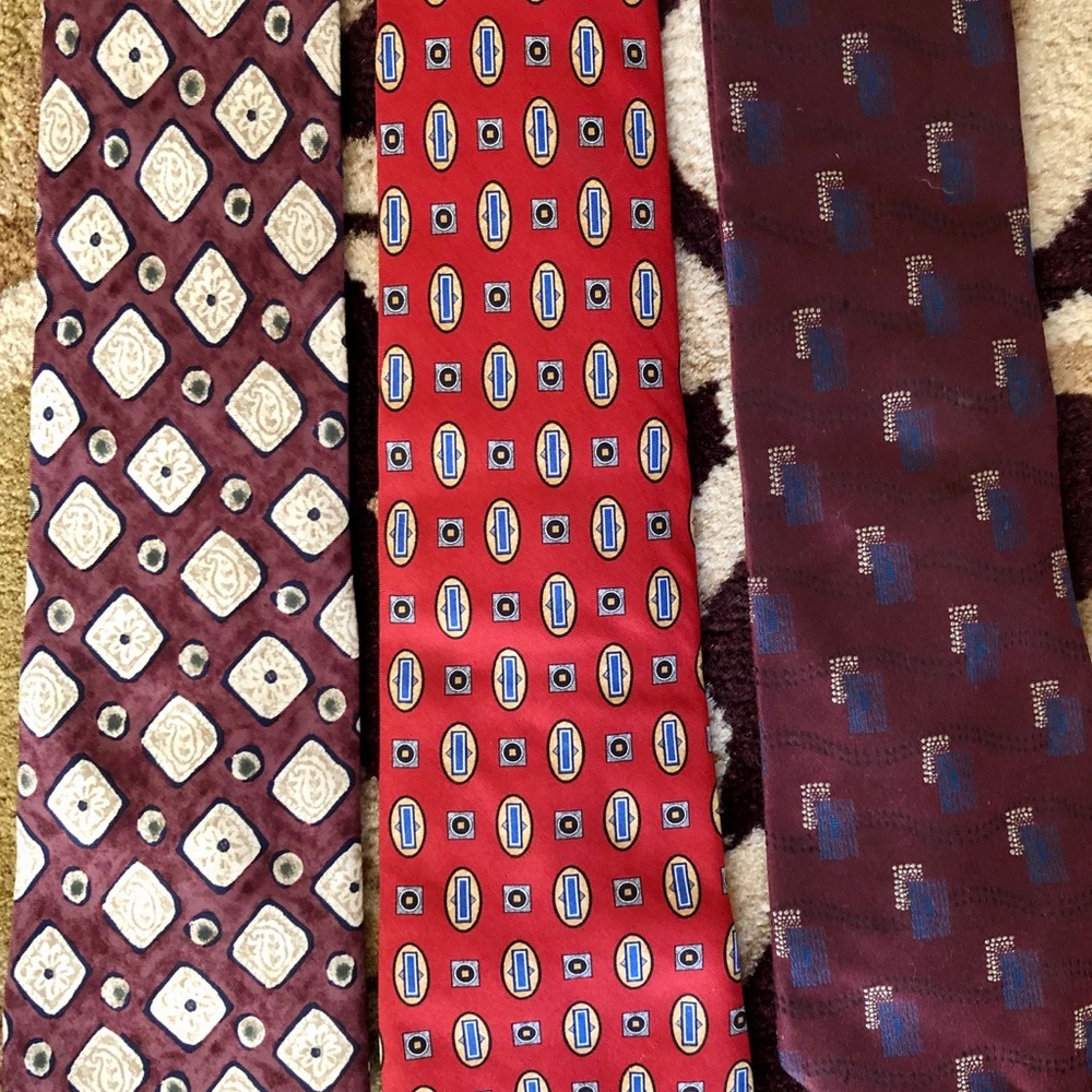 Bundle Vintage Lands’ End Silk Tall Men’s Ties - Picture 2 of 7